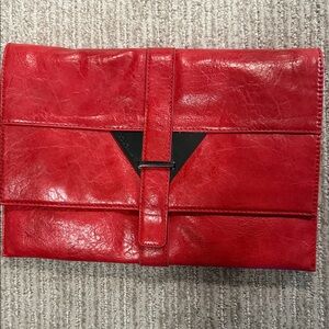 Red Leather Clutch